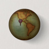 Western Hemisphäre Karte und Viktorianischer Heißl Button (Vorderseite)