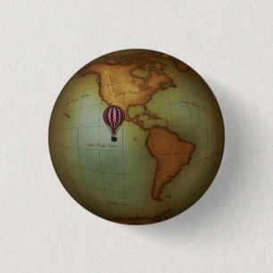 Western Hemisphäre Karte und Viktorianischer Heißl Button