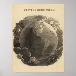 Western Hemisphäre Karte von Goodrich Poster