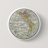 Western Hemisphäre Map Globe Travel Button (Vorderseite)