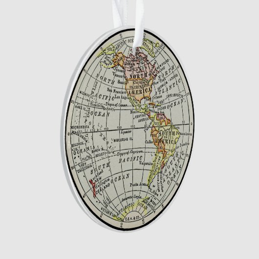 Western Hemisphäre Map Globe Travel Ornament (Vorderseite)