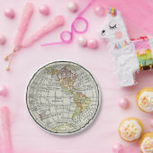 Western Hemisphäre Map Globe Travel Pappteller (Party)