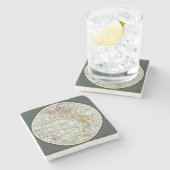 Western Hemisphäre Map Globe Travel Steinuntersetzer (Seitenansicht)