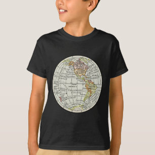 Western Hemisphäre Map Globe Travel T-Shirt