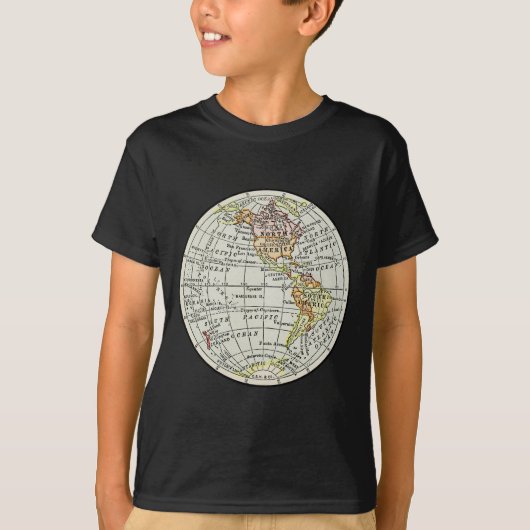Western Hemisphäre Map Globe Travel T-Shirt (Vorderseite)