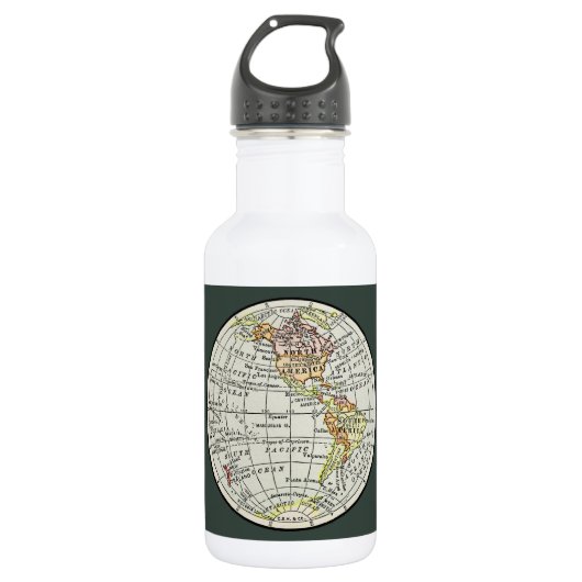 Western Hemisphäre Map Globe Travel Trinkflasche (Vorderseite)