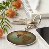 Western Hemisphäre Neo-Viktorianische Luftfahrtkar Schlüsselanhänger (Seite)