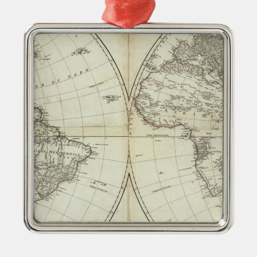 Western-Hemisphäre oder neue Welt Ornament Aus Metall (Vorne)