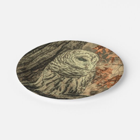 Western Herbst Blätter Eichenbaum Pappteller (Schrägansicht)