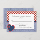 Western Herz und Karo Hochzeit RSVP-Karte RSVP Karte (Vorne/Hinten)