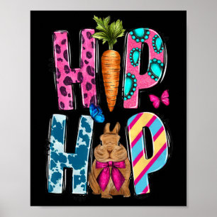 Western Hip Hop Hase und Karotte Frohen Ostertag Poster