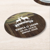 Western Hirsch Die Jagd ist über der Gastgeschenk Runder Pappuntersetzer (Angewinkelt)