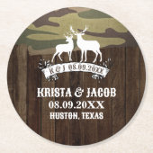 Western Hirsch Die Jagd ist über der Gastgeschenk Runder Pappuntersetzer (Vorderseite)