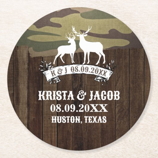 Western Hirsch Die Jagd ist über der Gastgeschenk Runder Pappuntersetzer (Vorderseite)