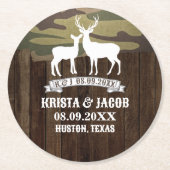Western Hirsch Die Jagd ist über der Gastgeschenk Runder Pappuntersetzer (Vorderseite)