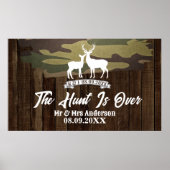 Western Hirsch die Jagd ist über Hochzeit Willkomm Poster (Vorne)