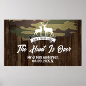 Western Hirsch die Jagd ist über Hochzeit Willkomm Poster (Vorne)