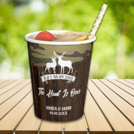 Western Hirsch die Jagd ist vorbei Hochzeit Pappbecher