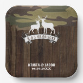 Western Hirsch die Jagd ist vorbei Hochzeit Pappteller (Vorderseite)