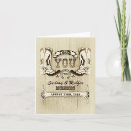 Western Hochzeit Cowboy Schuhe Dankeschön Karten