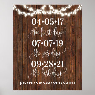 Western Hochzeit Datum Ja Tag Beste Tag Unterschri Poster