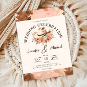 Western Hochzeit Einladung Blush Cowhide Einladung