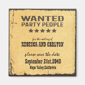 Western Hochzeit Gewollt Party Menschen Save the D Magnet (Vorne)