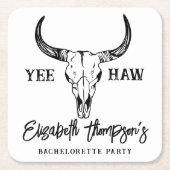 Western Hochzeit Personalisierter Junggeselinnen-A Rechteckiger Pappuntersetzer (Vorderseite)