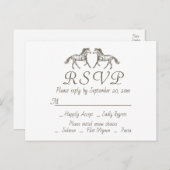 Western Hochzeit RSVP Pferde Rustikale Pferde Land Einladungspostkarte (Vorne/Hinten)