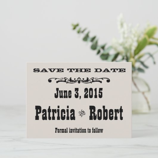 Western Hochzeit | Save The Date (Stehend Vorderseite)