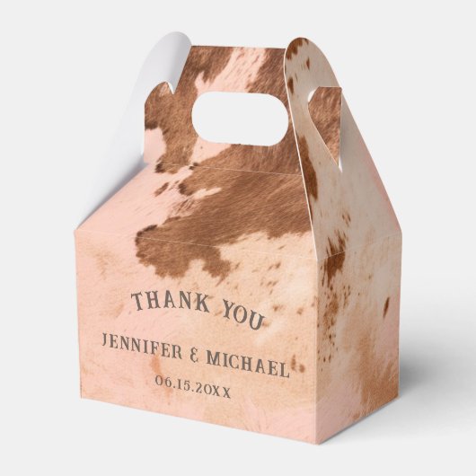 Western Hochzeit schwarzes Cowhide Country Geschenkschachtel (Vorderseite)