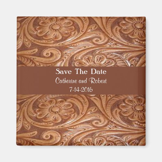 Western Hochzeit speichern Magnet (Vorne)