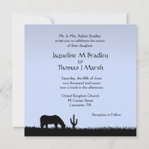 Western Hochzeit Thema Einladung Blue