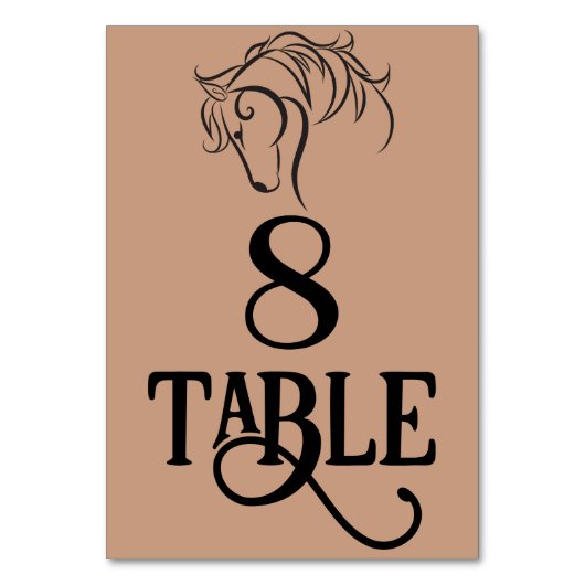 Western Hochzeit Tischnummer (Vorderseite)