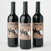 Western Hochzeit Weinetikett (Flaschen)