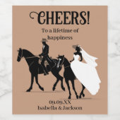 Western Hochzeit Weinetikett (Einzelnes Label)