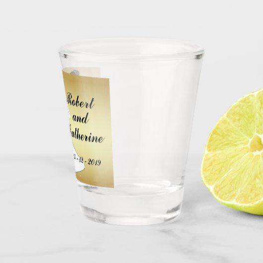 Western-Hochzeits-Cowboy-Bräutigam und Braut Schnapsglas (Rechts)