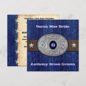 Western-Hochzeits-Einladungen - 5,25" x 5,25" Einladung (Vorne/Hinten)