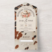 Western Hochzeitscowhide All In One Einladung (Innen Boden)