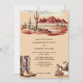 Western Hochzeitsfeiern Einladung (Vorderseite)