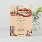 Western Hochzeitsfeiern Einladung (Stehend Vorderseite)