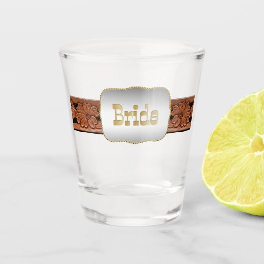 Western Hochzeitsgürtel und Gürtelschnalle Schnapsglas (Vorderseite)