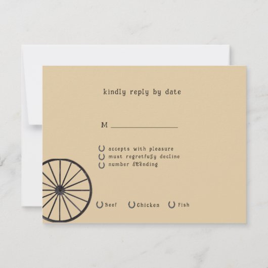 Western Hochzeitskleidung, Wagenrad, Lasso Save The Date (Rückseite)