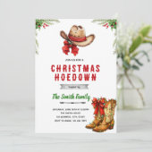 Western Hoedown Christmas Party invitation Einladung (Stehend Vorderseite)