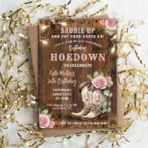 Western Hoedown Floral Cowgirl Geburtstag mit Stie