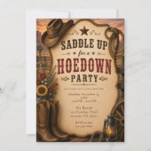 Western Hoedown-Party Einladung (Vorderseite)