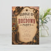 Western Hoedown-Party Einladung (Stehend Vorderseite)