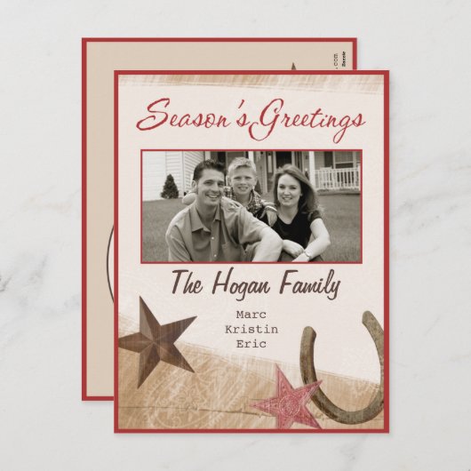 Western Holiday Foto Postkarte (Vorne/Hinten)