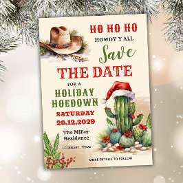Western Holiday Hoedown, Weihnachtsmannmütze Cowbo Save The Date
