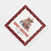 Western holiday napkins with buffalo plaid accent serviette (Ecke)